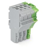 1-conductor female connector Push-in CAGE CLAMP® 4 mm² gray, green-yel