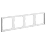 Galion - 4 gangs plate kit support - White