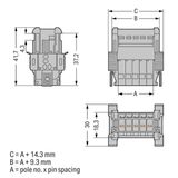 1-conductor male connector CAGE CLAMP® 4 mm² gray