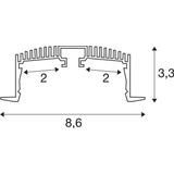 GRAZIA 60 Profile recessed 3m aluminium