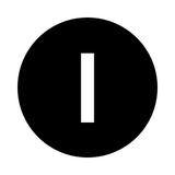 Button plate, raised black, I