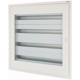 Complete flush-mounted flat distribution board with window, white, 33 SU per row, 5 rows, type C
