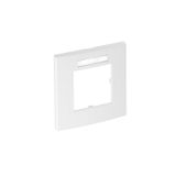 AR45-BSF1 RW  Cover frame, Module 45, 1-fold, 84x84mm, pure white Polycarbonate