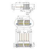 Feedthrough terminal block Conductor/wire-wrap connection Plate thickn