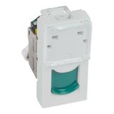 Arteor CAT 6A STP RJ45 Socket 1 Module Soft Alu with Green Shutter