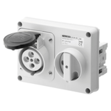 FIXED INTERLOCKED HORIZONTAL SOCKET-OUTLET - WITHOUT BOTTOM - WITHOUT FUSE-HOLDER BASE - 3P+E 16A 480-500V - 50/60HZ 7H - IP44