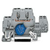 Component terminal block double-deck with varistor gray