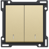 Finishing set with double lens for two-circuit switch, two-way switch