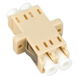 FO Coupler LC-Duplex,Plastic,Multimode,zirc,flange,beige,ECO