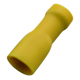 Flat connector sleeve (female) 4.0-6.0/6.3x0.8 yellow insulated Nylon