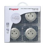 MULTIPACK CELIANE 4 SOCKETS FB STANDARD 2P+E TITANE COMPOSABLE