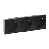 3X2P+E MULTI SUPPORT SCHUKO PREWIRED 6 MODULES INCLINED 45 MAT BLACK