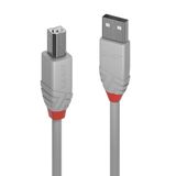 1m USB 2.0 Type A to B Cable, Anthra Line, Grey USB Type A Male to B Male