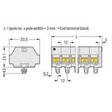 4-conductor terminal strip without push-buttons suitable for Ex e II a