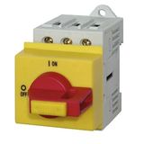 Emergency-Stop Main Switch 3-pole, modular, 25A, 10kW