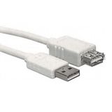 USB 2.0 A-A Extensioncable, A male - A female, Grey, 5m