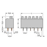 PCB terminal block push-button 1.5 mm² gray