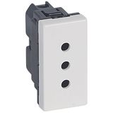 Socket outlet Mosaic - italian - 2P+E 10 A on line - 1 module - white