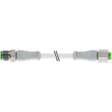 M12 male 0° / M12 female 0° A-cod. F&B PVC 4x0.34 gy UL/CSA 7m