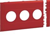 Frontplate 3-gang socket BRA/H/S 120 red