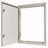 3-component flush-mounting door frame with door, open air, double-bit lock, IP43, HxW=1560x600mm