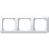 1-M frame, triple, polar white glossy