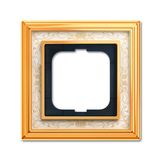 1721-836 Cover Frame Busch-dynasty® polished brass decor ivory white