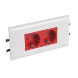 PRISE SPEC. DLP SUPPORT COUV 85 INTEGRE SCHUKO 2X2P+T DETROMPEE  BORNES AUTO