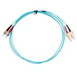 FO Patchcord Duplex ST/SC, 50/125æm OM3, LS0H-3, aqua, 2.0m