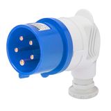 90° PLUG - IP44 - 3P+E 32A 200-250V 50/60HZ - BLUE - 9H - SCREW WIRING