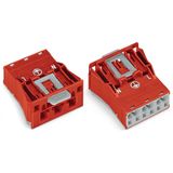 Snap-in plug 3-pole Cod. P red