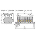 2-conductor terminal strip on both sides with push-buttons with fixing