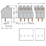 PCB terminal block push-button 1.5 mm², gray