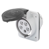 10° ANGLED FLUSH-MOUNTING SOCKET-OUTLET HP - IP44/IP54 - 3P+N+E 16A 600-690V 50/60HZ - BLACK - 5H - SCREW WIRING