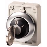 Key-operated actuator, Flat Front, momentary, 2 positions, Key withdrawable: 0, Bezel: stainless steel