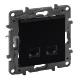 Double RJ45 socket Niloé Step category 6 FTP black