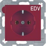 SCHUKO soc. out. "EDV" imprint, S.1/B.3/B.7, red glossy