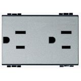 Socket duplex universal 2P+T 15A 127/250 Vac - american standard - shielded tulip contacts - Tech