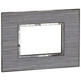 Italian / US standard plate Arteor square version 3 modules - wood grey oak