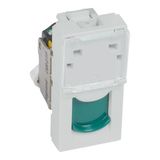 RJ45 socket category 6A UTP 1 module soft alu with green shutter