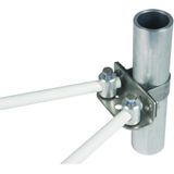 Adapter for angled support StSt f. pipes D 50mm with 2 bolts Al D 16mm