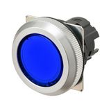 Pushbutton A30NZ Ã˜30 mm, bezel brushed metal, FLAT, MOMENTARY, CAP COL A3070011M