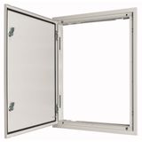 3-component flush-mounted door frame with door, double-bit lock, IP54, HxW = 1260 x 1000 mm, white