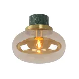 Lucide LORENA - Flush ceiling light Bathroom - Ø 23 cm - 1xE27 - IP44 - Amber