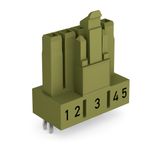 Socket for PCBs straight 5-pole light green