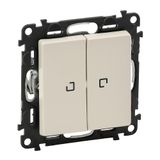 Illuminated 2-gang 2-way switch Valena Life - 10 AX - 250 V~ - ivory