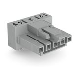 Socket for PCBs angled 5-pole gray