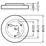 Wall and ceiling luminaire Solegra Cover disc White around ETDD 43W 6000lm Lambertian (L) IK06 3 SDCM