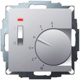 UP room controller, aluminum 55x55, 5-30C, AC 24V, 1 opener 10 A at DC 24 V 100 W, temperature reduction approx. 4K