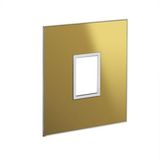 Arteor™ - American and South African standard plate 1 vertical square modules for 2'' x 4'' box - Reflective Metal - Gold